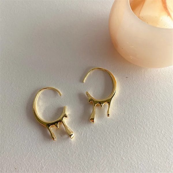 Irregular Lava Waterdrop Hoop Earrings - Image 12