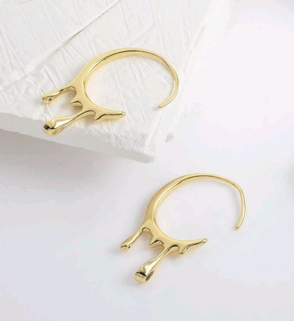Irregular Lava Waterdrop Hoop Earrings - Image 14