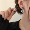 Black Cat & Bowtie Dangle Earrings - Image 2
