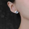 Cat Eye Designed Stud Earrings - Image 4