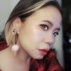 Pink Ice Cream Pom Pom Hoop Earrings - Image 3
