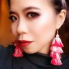 Red Ombre Tassel Earrings - Image 8