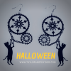 Steampunk Black Cat Earrings - Image 3