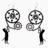 Steampunk Black Cat Earrings